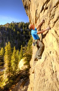 Gordon Larsen climbing at the Graveside matter wall Cedar Canyon